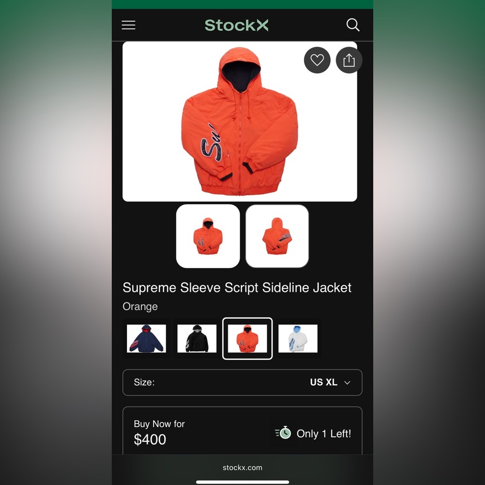 Supreme Vibrant Orange Script Jacket